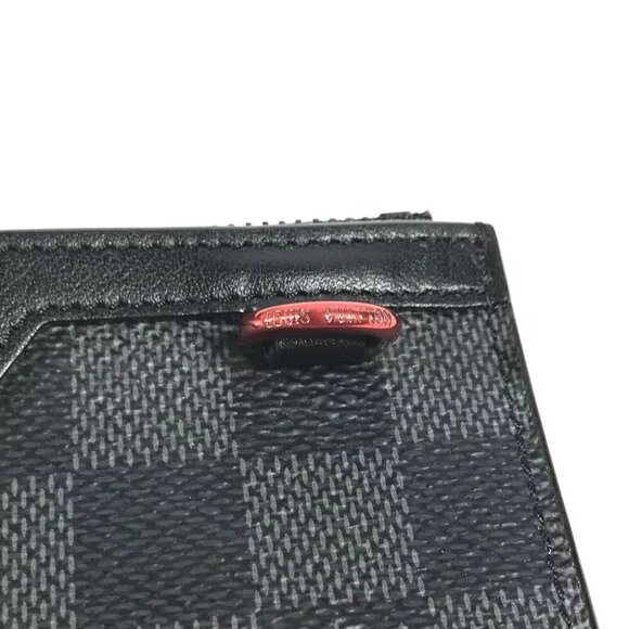 Auth LOUIS VUITTON N60354 Damier Graphite Utility-Coin Card Holder Wallet coin p - Picture 8 of 14